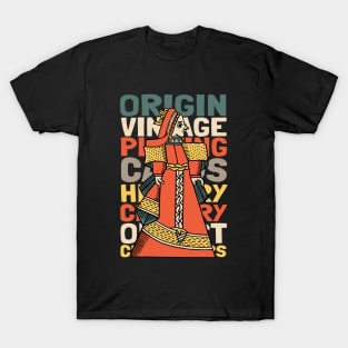 Vintage Character of Playing Card Queen of Cards T-Shirt